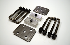 Trailer Blocks 2500lb to 3500lb marine axle kit with tie plates and 1" blocks for 1-3/4" wide spring