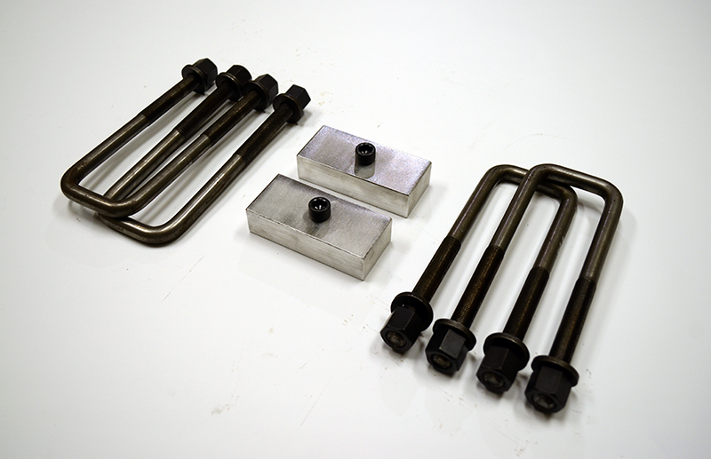 Trailer Blocks 5200lb marine axle kit with 1" blocks for 1-3/4" wide spring