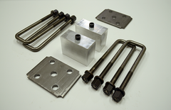Trailer Blocks 2500lb to 3500lb marine axle kit with tie plates and 3" blocks for 1-3/4" wide spring