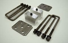 Trailer Blocks 5200lb marine axle kit with tie plates and 3" blocks for 1-3/4" wide spring