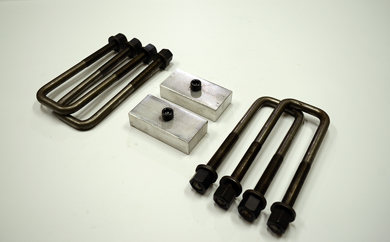 Trailer Blocks 5200lb marine axle kit with 1" blocks for 2" wide spring