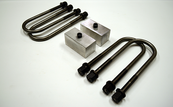 Trailer Blocks 4000lb to 7000lb axle kit with 2" blocks for 2" wide spring