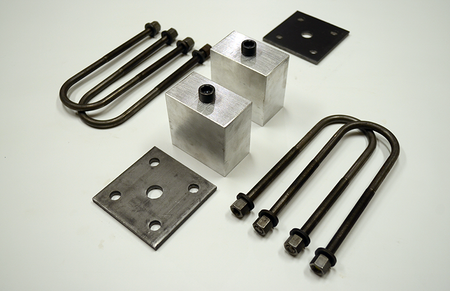 Trailer Blocks 2000lb axle kit with tie plates and 3" blocks