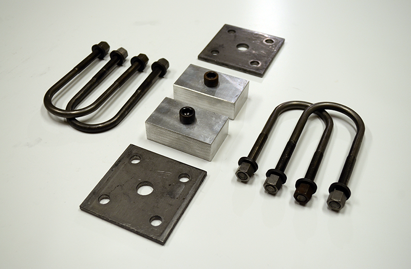 Trailer Blocks 2000lb axle kit with tie plates and 1" blocks